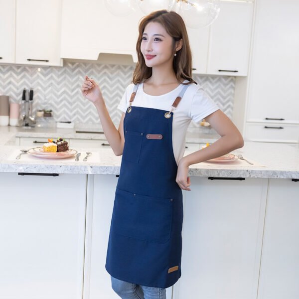 Canvas apron, coffee shop, restaurant, baking, waterproof and oil-proof work clothes, home kitchen waistband - Image 4