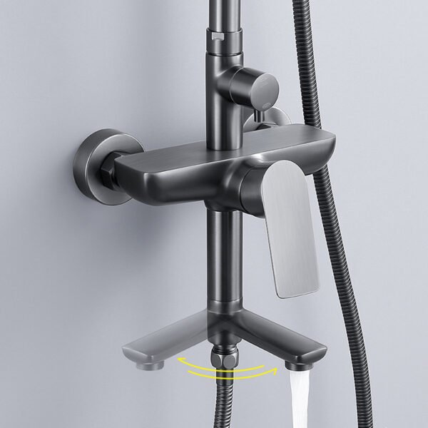 Hot and cold water bathroom bathroom European rain shower three-speed gold bath set - Image 3