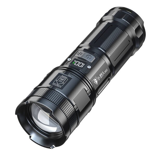 LED high - end popular white flashlight, outdoor super - bright USB - charging flashlight, zoomable P90 camping light, extra - long - lasting. - Image 2