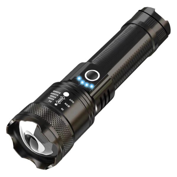 White laser flashlight, high-intensity rechargeable, outdoor ultra-bright long-range, household zoomable LED, portable phone charging - Image 5