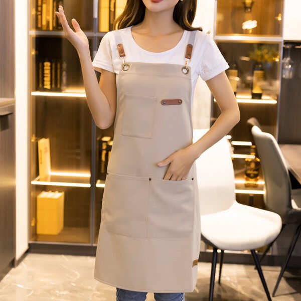 Canvas apron, coffee shop, restaurant, baking, waterproof and oil-proof work clothes, home kitchen waistband - Image 2