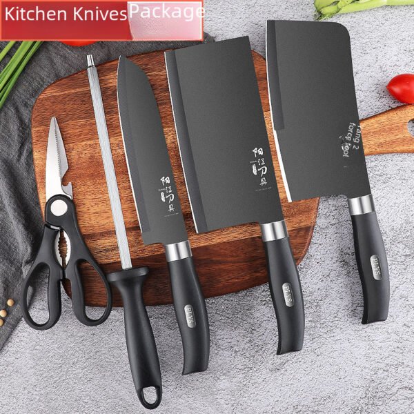 Anti-rust full set of kitchen knife sets, including kitchen chopping knives, bone chopping knives, fruit knives. Home kitchen knives and two sets of cutting boards. - Image 6