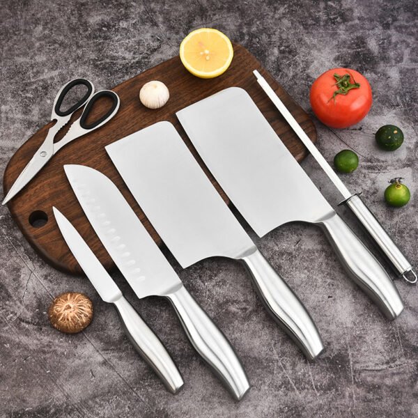 Stainless Steel 7-piece Kitchen Knife Set Household Chef Vegetable Cutting Fruit Knife Combination Hollow Handle Gift Knife Set - Image 2