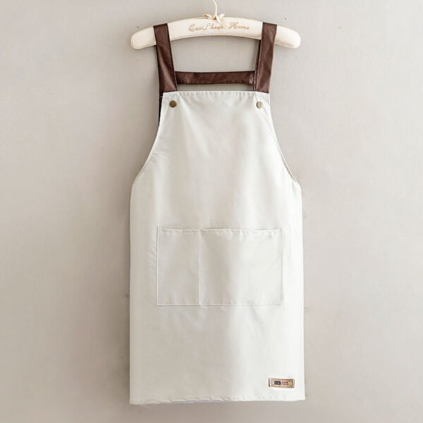 Apron print household waterproof and oil-resistant kitchen work shoulder strap Rainbow storage apron for men, women and adults - Image 2