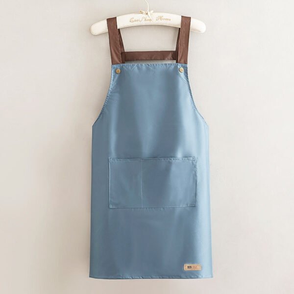 Apron print household waterproof and oil-resistant kitchen work shoulder strap Rainbow storage apron for men, women and adults - Image 3