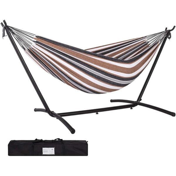 Custom-made double canvas hammock, outdoor camping equipment, rocking bed, college dormitory hanging chair, anti-rollover hammock. - Image 2