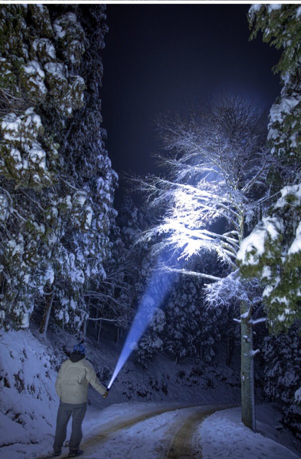 LED high - end popular white flashlight, outdoor super - bright USB - charging flashlight, zoomable P90 camping light, extra - long - lasting. - Image 5