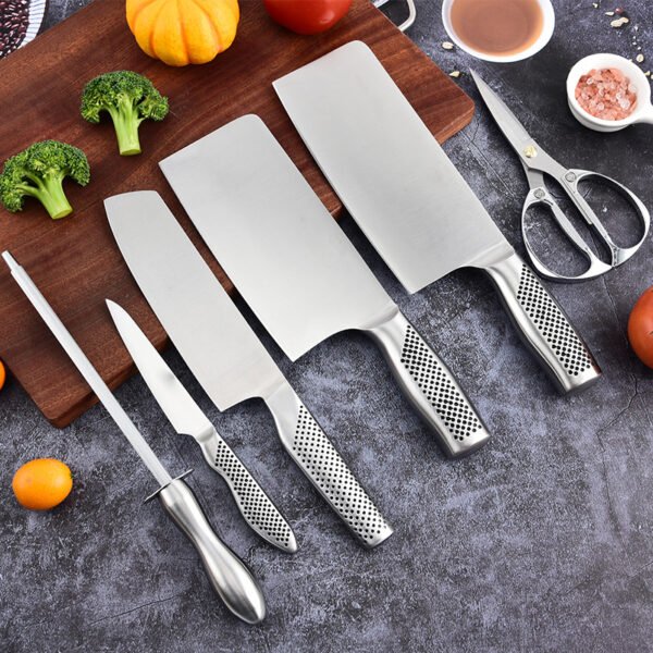 Stainless Steel Kitchen Knife Set, Home Use Slicing Knife, Fruit Knife, Meat Cleaver, Bone Saw, Chop Bone Tool Set - Image 2