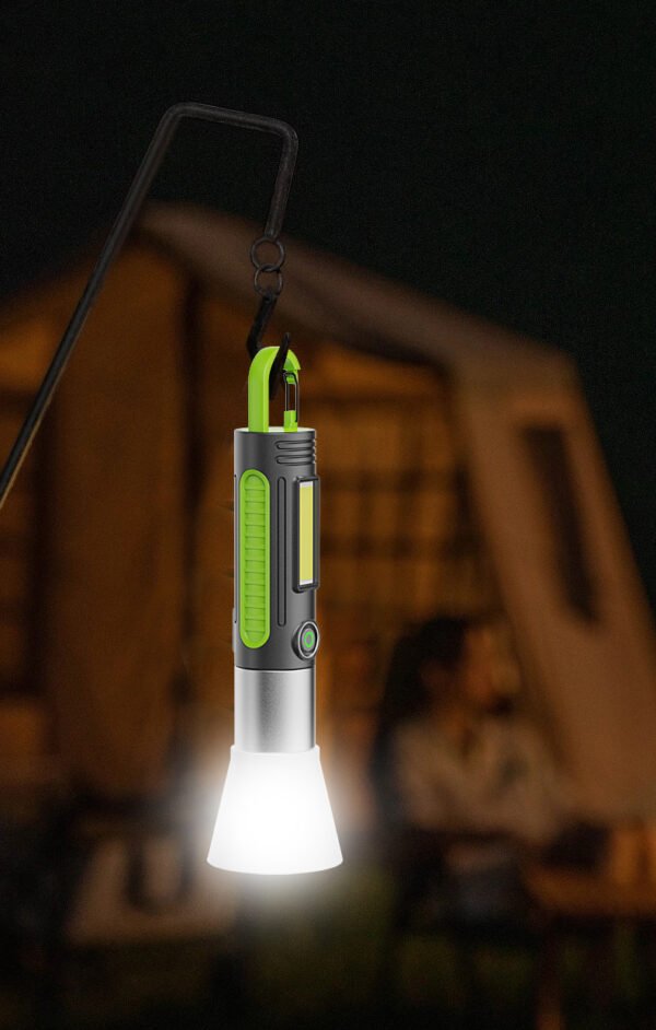 White laser high-intensity flashlight, multifunctional outdoor lighting, camping light, work light, tent light, focus-adjustable LED light. - Image 6