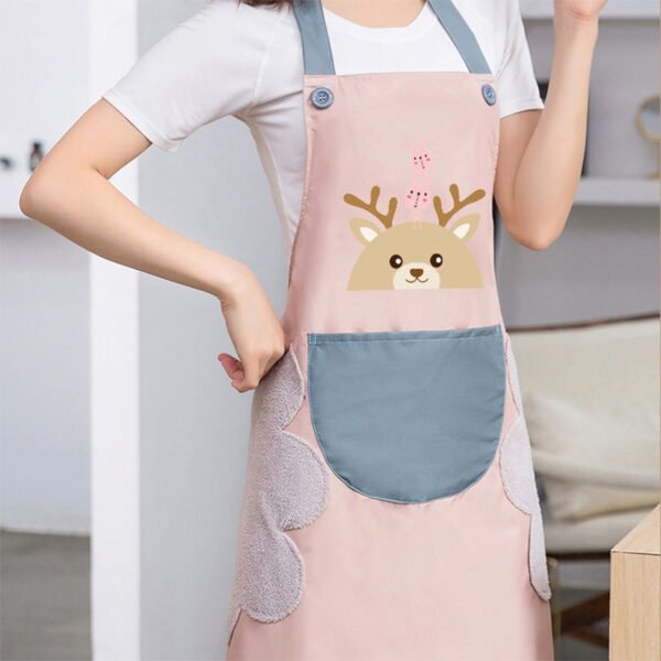 Hand-drying apron for women, kitchen household, waterproof and oil-proof, 2025 new style of catering special internet-famous work clothes, no-wash waist belt - Image 3