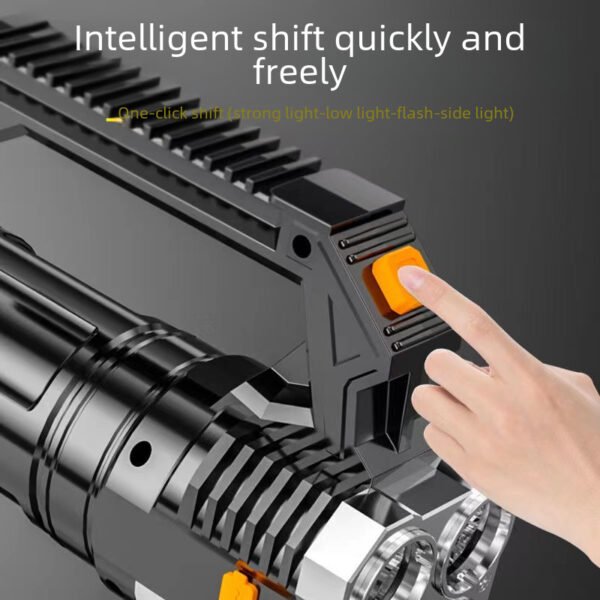 High-intensity rechargeable flashlight, outdoor ultra-bright long-range handheld light, searchlight, long battery life, household large capacity - Image 4