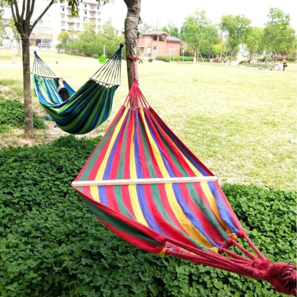 Canvas hammock, outdoor hammock, double canvas hammock, travel hammock, swing hammock, easy to carry. - Image 2