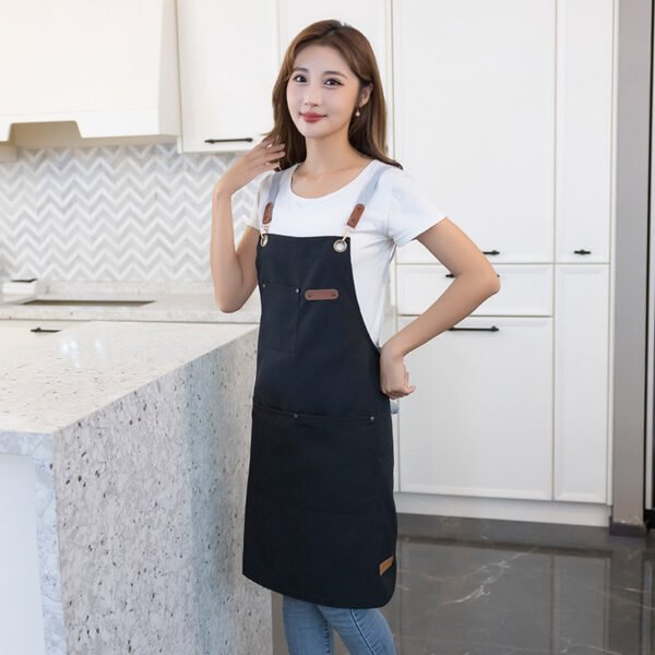 Canvas apron, coffee shop, restaurant, baking, waterproof and oil-proof work clothes, home kitchen waistband - Image 3