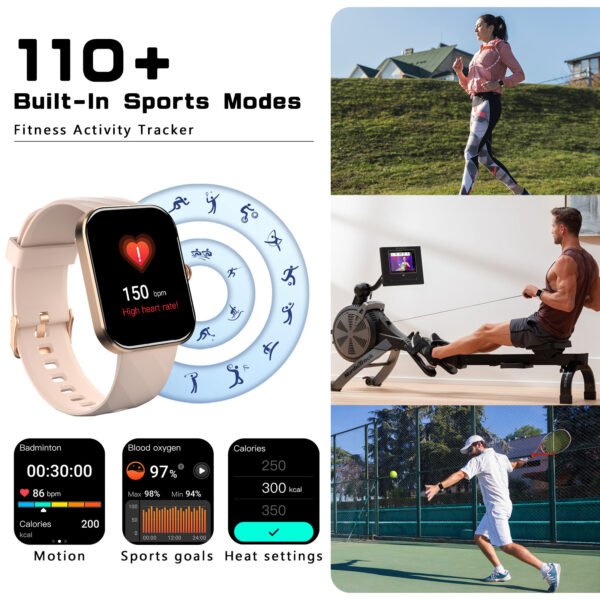 A230 Smart watch, sports heart rate pedometer watch, IP68 waterproof full screen Bluetooth call smart watch - Image 2