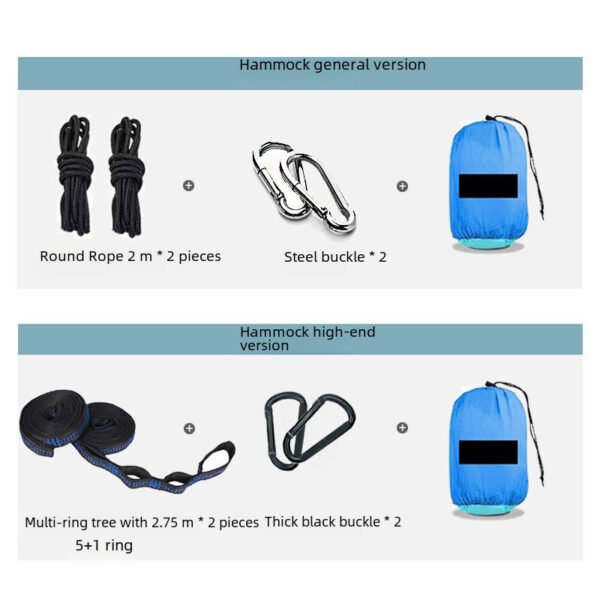 Beach hammock, outdoor swing, children's picnic and camping portable anti - rollover double hammock. - Image 5