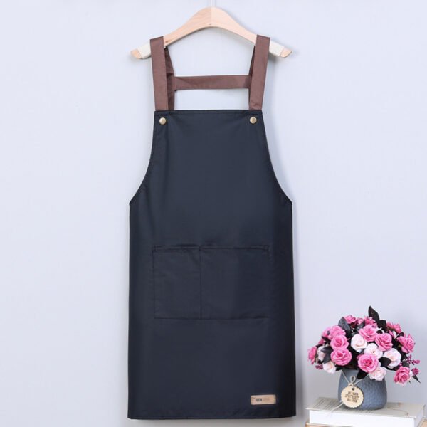 Apron print household waterproof and oil-resistant kitchen work shoulder strap Rainbow storage apron for men, women and adults - Image 4