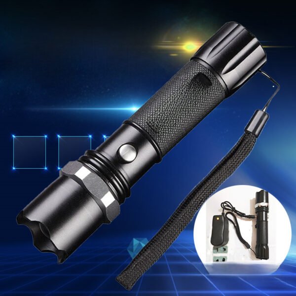 Strong light flashlight, aluminum alloy waterproof flashlight household flashlight, three-speed zoom lighting LED outdoor long-range security flashlight - Image 3