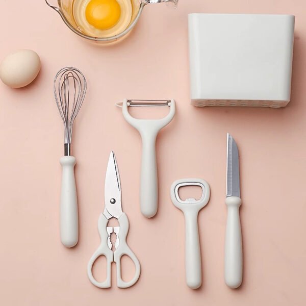 Kitchen helper six-piece set: melon peeler, fruit knife, bottle opener, Kitchen scissors, kitchen small tool set - Image 2