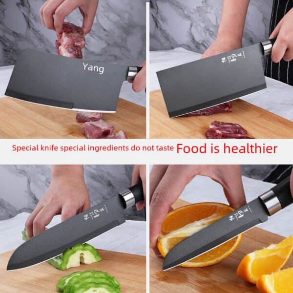 Anti-rust full set of kitchen knife sets, including kitchen chopping knives, bone chopping knives, fruit knives. Home kitchen knives and two sets of cutting boards. - Image 8