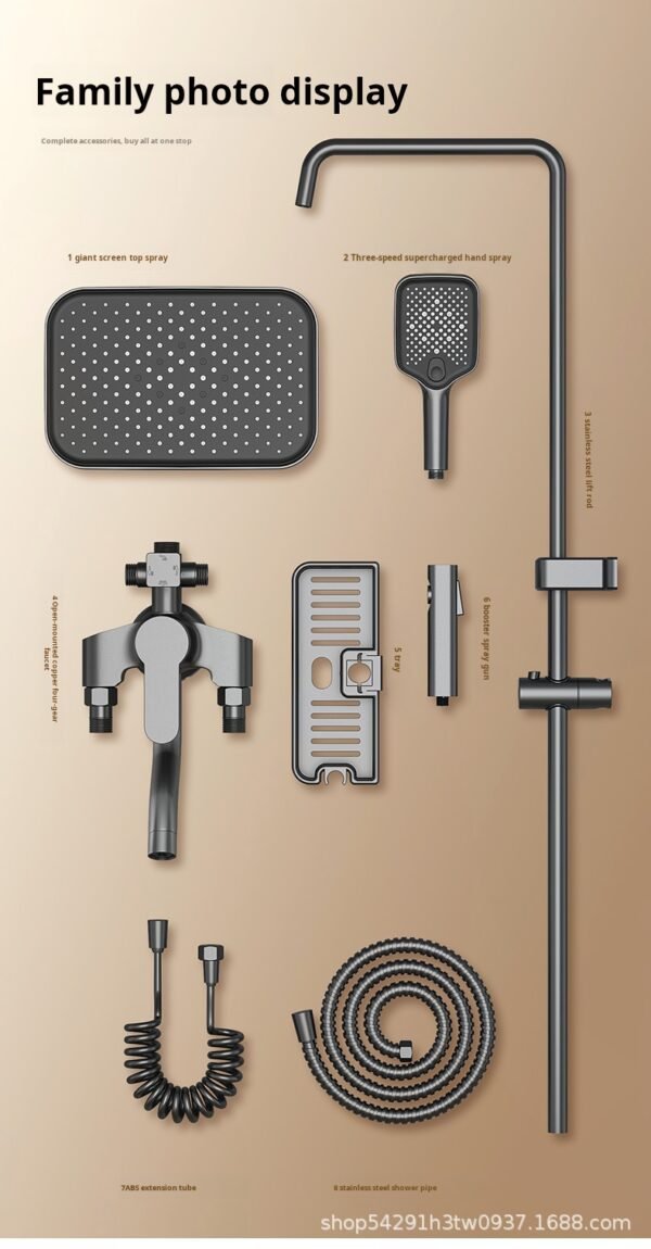 Open shower shower set bathing and pressurized full bath bath shower rain shower open pipe water mixing valve shower - Image 10