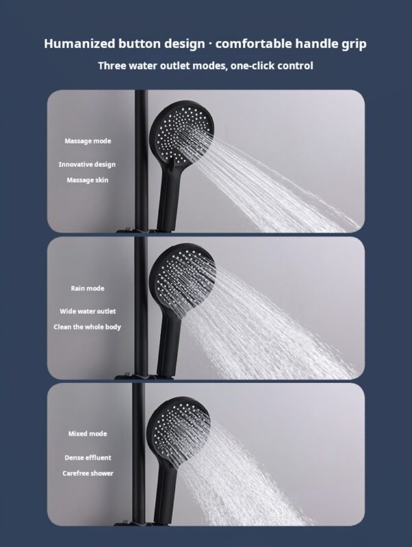 Hot and cold water bathroom bathroom European rain shower three-speed gold bath set - Image 8