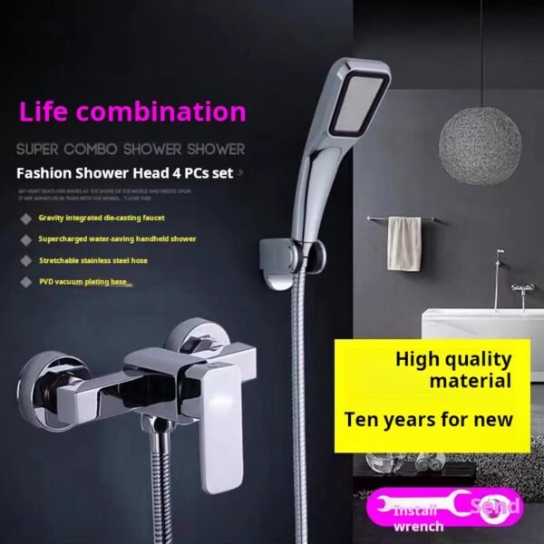 Brass shower faucet household hot and cold set - Image 6