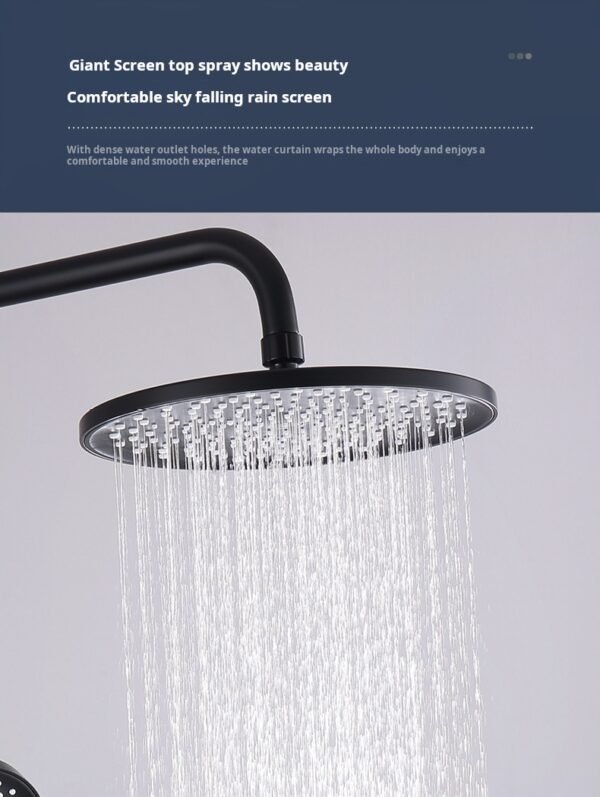 Hot and cold water bathroom bathroom European rain shower three-speed gold bath set - Image 7