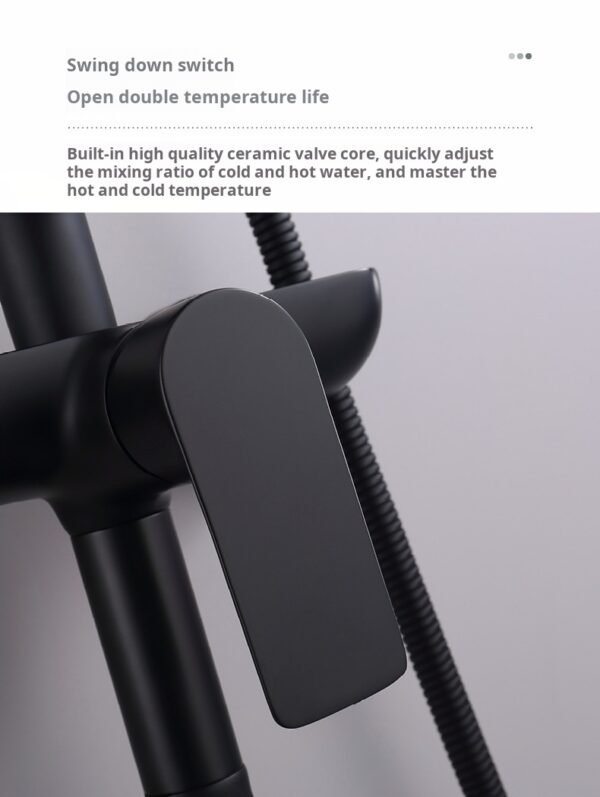 Hot and cold water bathroom bathroom European rain shower three-speed gold bath set - Image 9