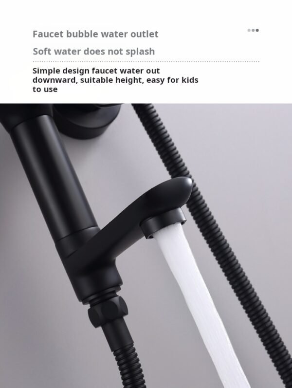 Hot and cold water bathroom bathroom European rain shower three-speed gold bath set - Image 10