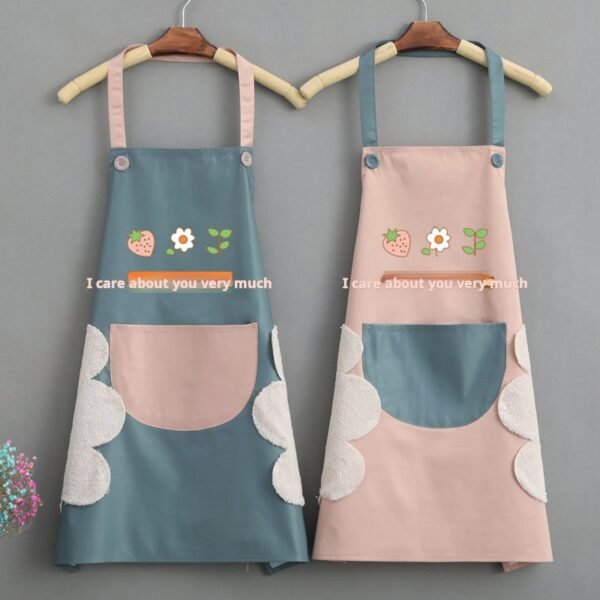 Waterproof apron, kitchen anti-fouling and oil-proof hand wipe thickened work clothes, men's and women's waist skirt - Image 3