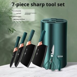 Kitchen knife set combination kitchen knife and cutting board two-in-one complete set of household meat cutting knife complete set of food supplement kitchen utensils