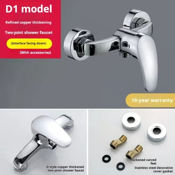Brass shower faucet household hot and cold set - Image 3