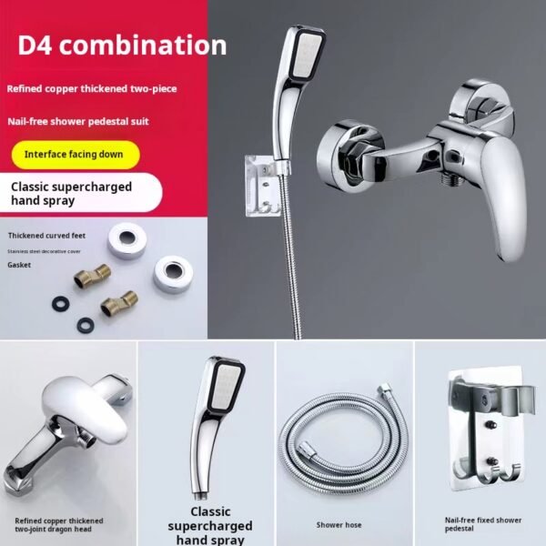 Brass shower faucet household hot and cold set - Image 5