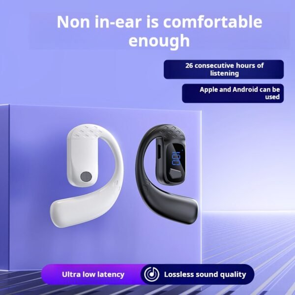 T30pro Bluetooth headphones are single-ear headphones with in-ear rotation adjustment, digital display, high battery life and no in-ear function - Image 2