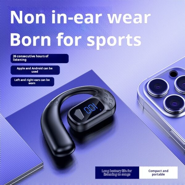 T30pro Bluetooth headphones are single-ear headphones with in-ear rotation adjustment, digital display, high battery life and no in-ear function - Image 4