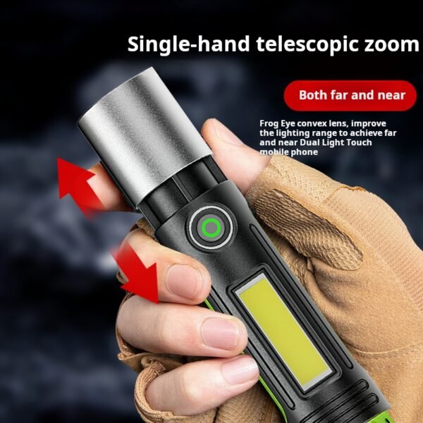 White laser high-intensity flashlight, multifunctional outdoor lighting, camping light, work light, tent light, focus-adjustable LED light. - Image 3