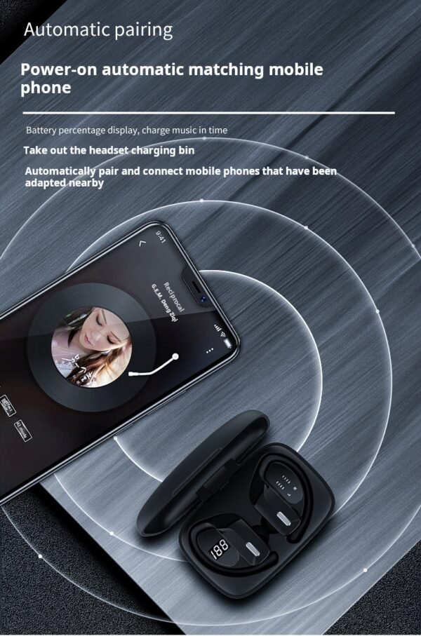 Digital display TWS wireless Bluetooth headphones with in-ear ENC noise cancellation for calls - Image 3