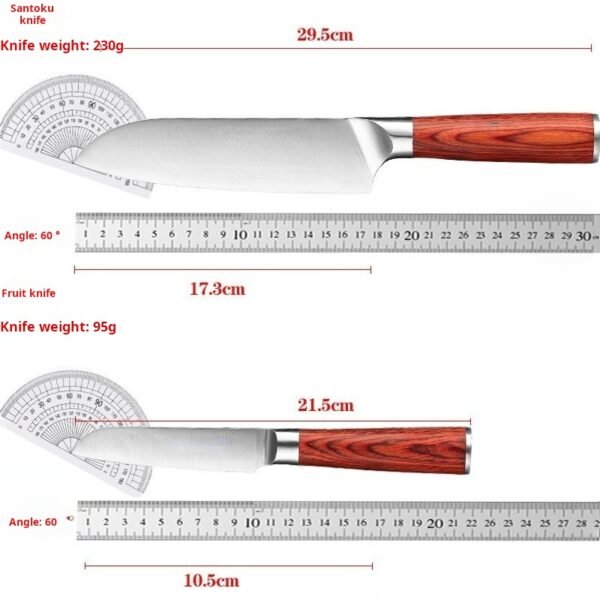 German stainless steel kitchen knife set, including slicing knife, bone chopping knife, 7-piece household kitchen knife set, gift knife set - Image 7