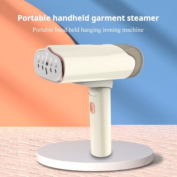 Mini - sized household handheld garment steamer, a 2 - in - 1 steam iron for clothes that can be used for both dry and wet ironing, with a foldable handle.