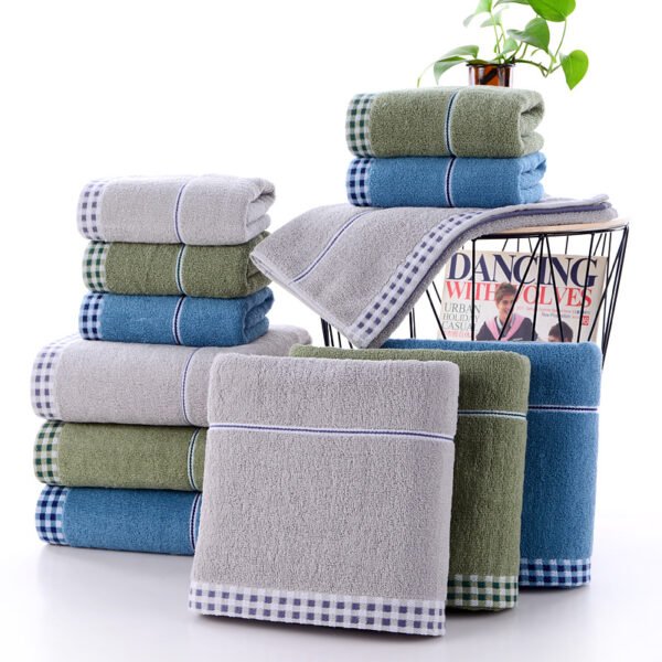 Qianniao men's bath towel made of pure cotton, adult 32 strand thick shower towel, all cotton gift, embroidered logo - Image 2