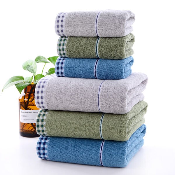 Qianniao men's bath towel made of pure cotton, adult 32 strand thick shower towel, all cotton gift, embroidered logo - Image 3