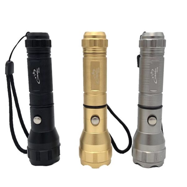 Rechargeable high-intensity aluminum alloy flashlight, led outdoor lighting flashlight, household emergency flashlight, lithium battery
