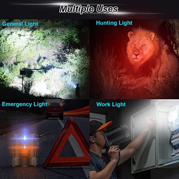 Flashlight, multi-functional outdoor waterproof emergency work light, portable long-lasting high-brightness lighting lamp - Image 2