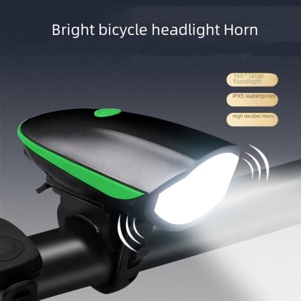 Bicycle headlight, USB charging horn, warning headlight, night cycling lighting, outdoor cycling equipment light - Image 3
