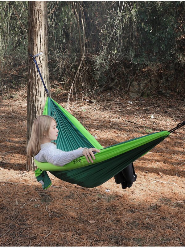 Three little donkeys, double inflatable hammock, outdoor swing, adult and children, anti-rollover, outdoor camping, mosquito net - Image 5