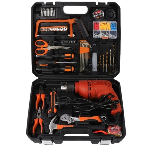 Household electric tool set, impact drill, household hardware combination set, electrician maintenance toolbox - Image 4