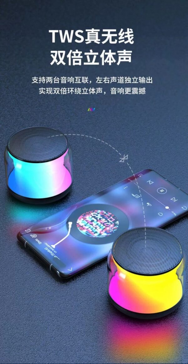 Science fiction transparent cool Bluetooth small speaker phone computer desktop wireless portable home outdoor mini speaker - Image 5