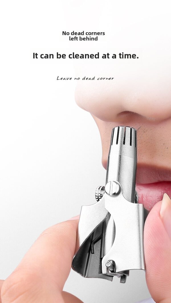 Stainless steel manual nose hair trimmer, male nose hair shaving and cleaning device, nose hair trimmer, sweat trimmer, water washer, hair remover - Image 5