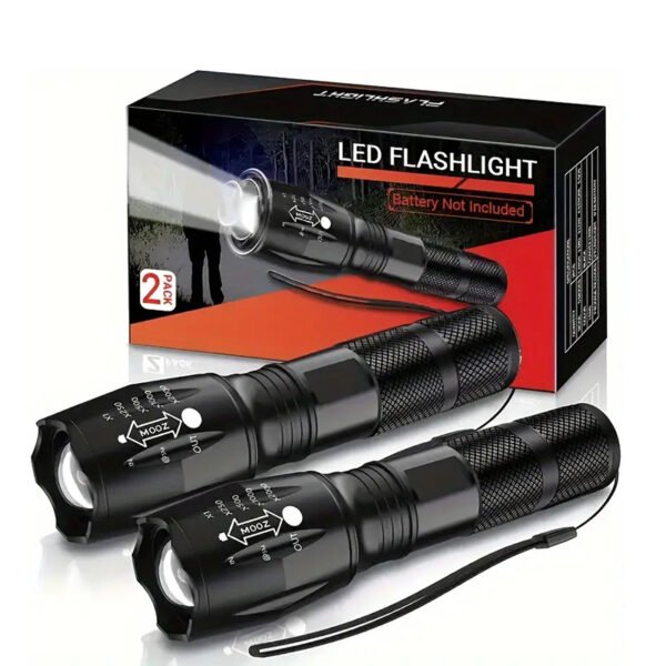 Outdoor night running, cycling and patrol flashlight A100, high-intensity aluminum alloy flashlight, waterproof, telescopic and zoom - Image 2