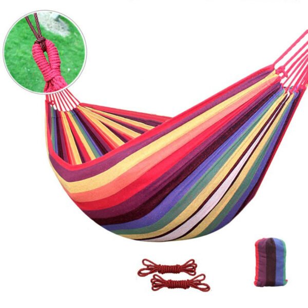 Outdoor hammock camping, thickened sail anti-rollover fabric, single and double colorful swing, student lazy bed, hanging chair